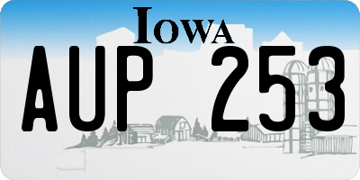 IA license plate AUP253