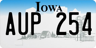 IA license plate AUP254