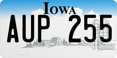 IA license plate AUP255