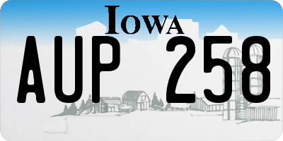 IA license plate AUP258