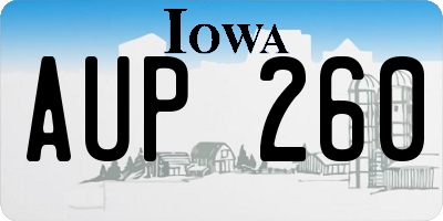 IA license plate AUP260