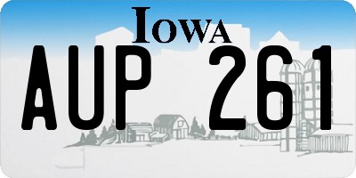 IA license plate AUP261