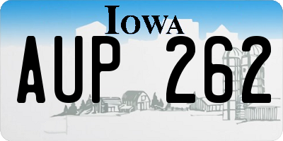IA license plate AUP262