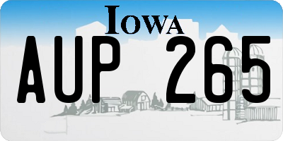 IA license plate AUP265