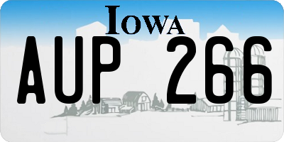IA license plate AUP266