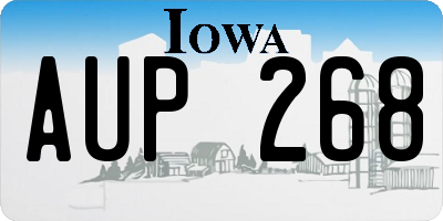 IA license plate AUP268