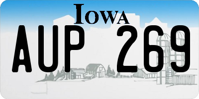 IA license plate AUP269