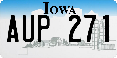 IA license plate AUP271