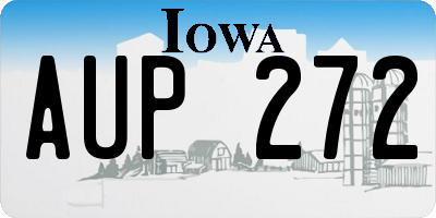 IA license plate AUP272