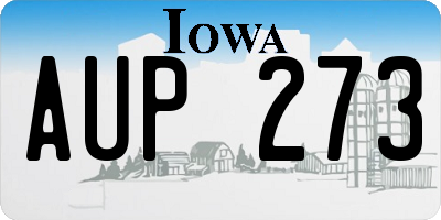 IA license plate AUP273