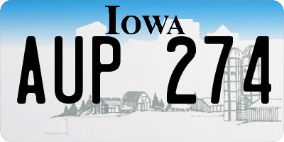 IA license plate AUP274