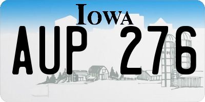 IA license plate AUP276
