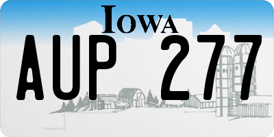 IA license plate AUP277
