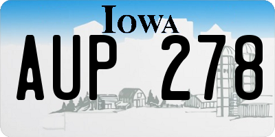 IA license plate AUP278