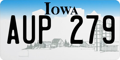 IA license plate AUP279
