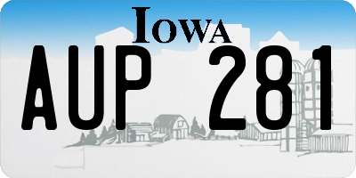 IA license plate AUP281