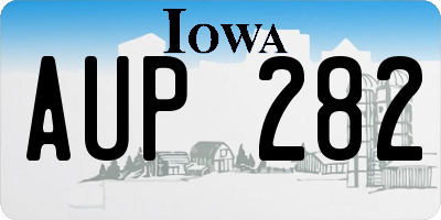 IA license plate AUP282