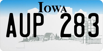 IA license plate AUP283