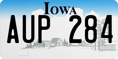 IA license plate AUP284