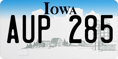 IA license plate AUP285