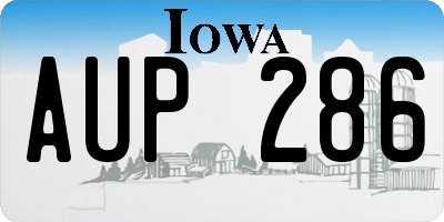 IA license plate AUP286