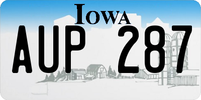 IA license plate AUP287