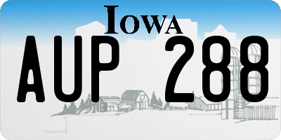 IA license plate AUP288