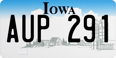 IA license plate AUP291