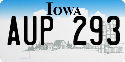 IA license plate AUP293