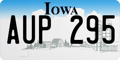 IA license plate AUP295