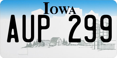 IA license plate AUP299