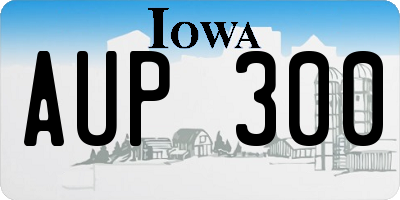 IA license plate AUP300