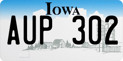IA license plate AUP302