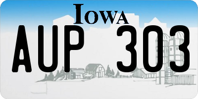 IA license plate AUP303