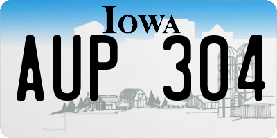 IA license plate AUP304
