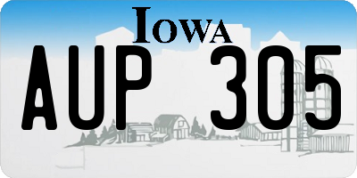 IA license plate AUP305