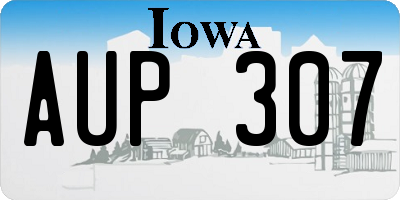 IA license plate AUP307