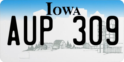 IA license plate AUP309