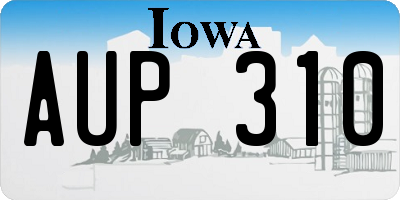 IA license plate AUP310