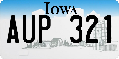IA license plate AUP321