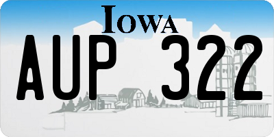 IA license plate AUP322