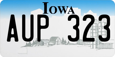 IA license plate AUP323