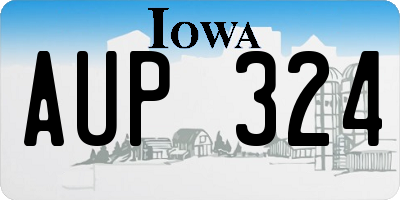 IA license plate AUP324