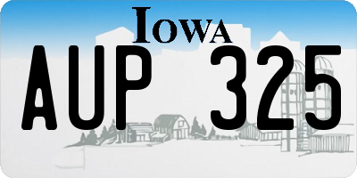IA license plate AUP325