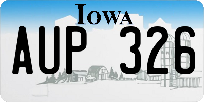 IA license plate AUP326