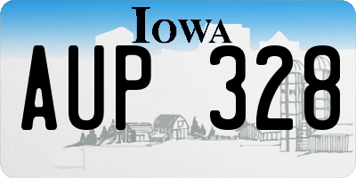 IA license plate AUP328
