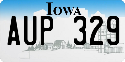 IA license plate AUP329