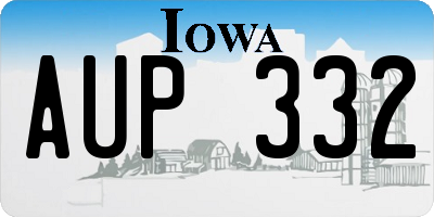 IA license plate AUP332