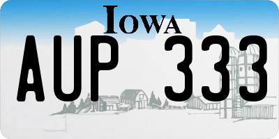 IA license plate AUP333