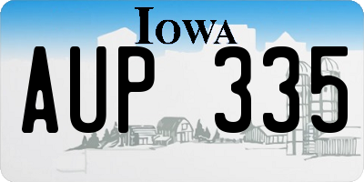IA license plate AUP335